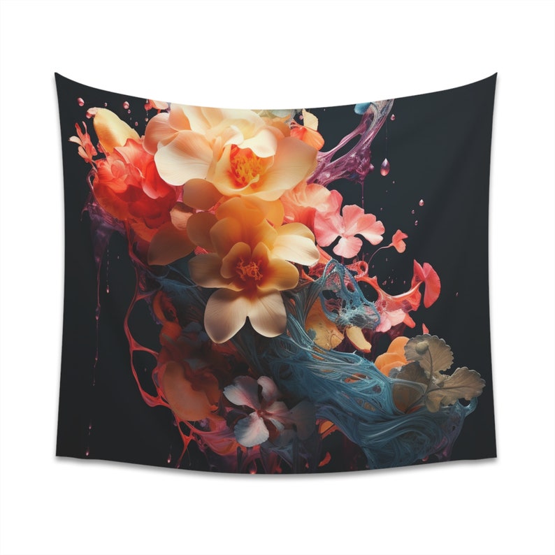 Floral Symphony in Paint Tapestry Etsy