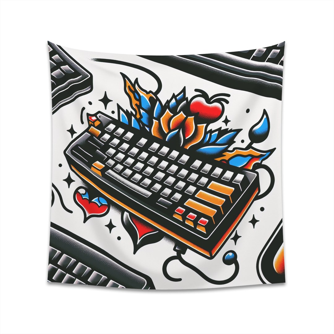 A Programmer's Digital Flora Keyboard Tapestry - Etsy