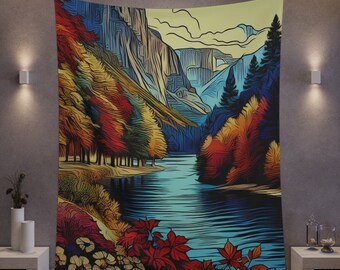 River through the Colorful Foliage - Tapestry