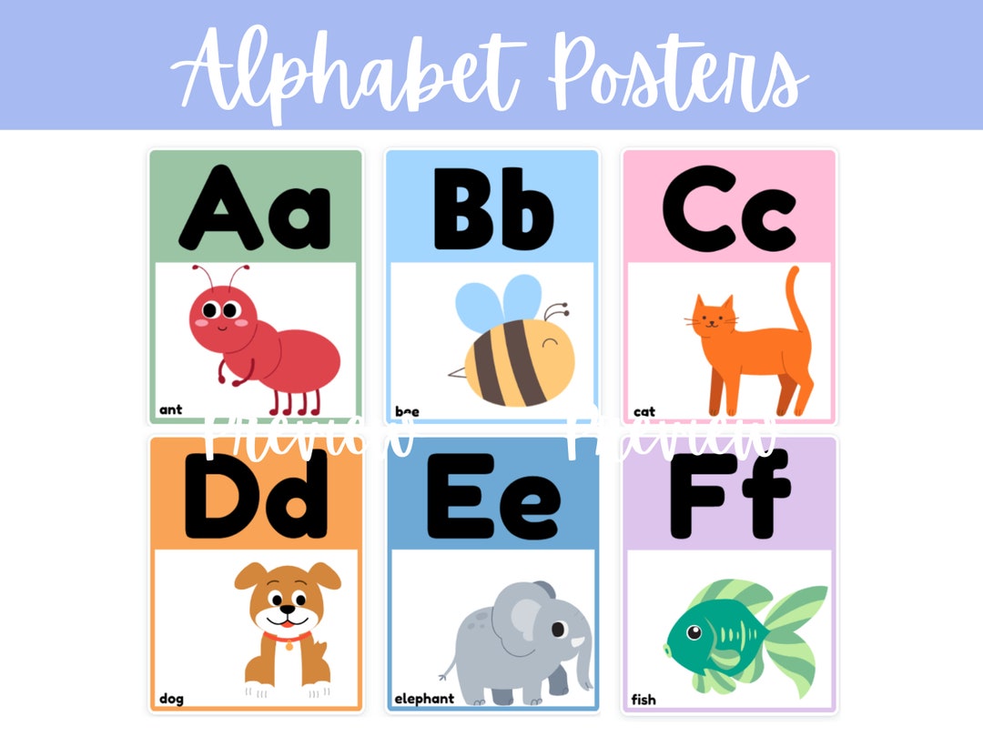 Classroom Alphabet Posters Alphabet Display Kindergarten Colorful ...