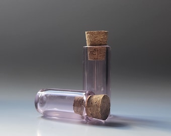 Frascos para recolectar semillas - Par de frascos de vidrio rosa - Cilíndricos - Juego de dos - Hechos a mano