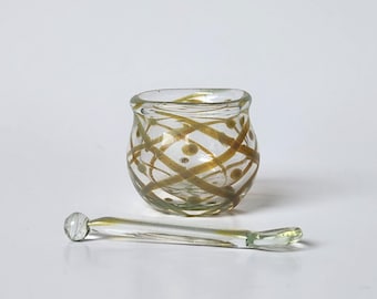 Glass Open Salt-Nest- Borosilicate Blown Glass Set- Home Decor- Collectable - Interior Design