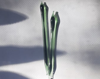Palillos para el cabello verde mar - Accesorio de vidrio - Vidrio de borosilicato - Conjunto hecho a mano