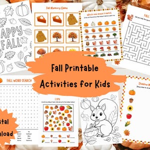 Fall Printable Activities for Kids,Autumn Activities,Fall-Themed Activities,Fall-Themed Coloring Pages,Autumn Word Search and Games