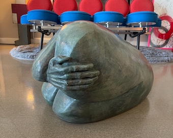 Escultura cubista biomórfica original firmada de gran tamaño geométrica