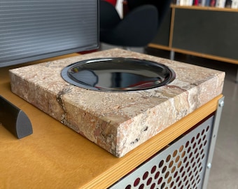 Fratelli Mannelli Travertine for Raymor Catchall Ashtray Italian Space Age Design