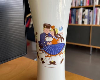Vintage Waechtersbach German Porcelain Vase Dancing Design