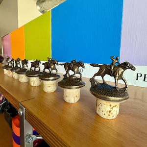 Authentic Blanton's Bourbon Horse Jockey Bottle Stopper Set Complete 8-Piece Series Extras