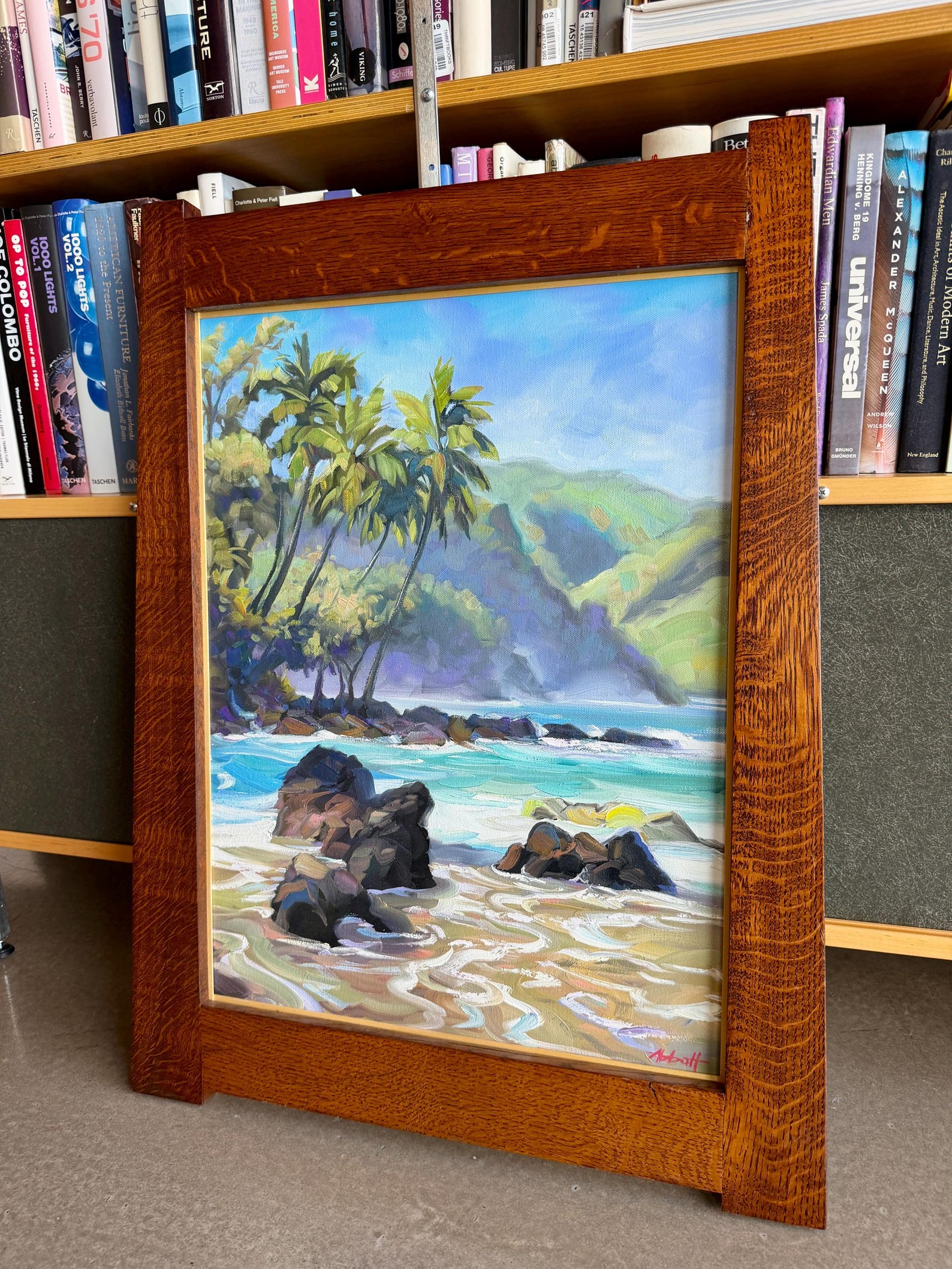 Signed Jason Abbott Hana Lava Rocks Maui Hawaii Oil Painting Custom ...