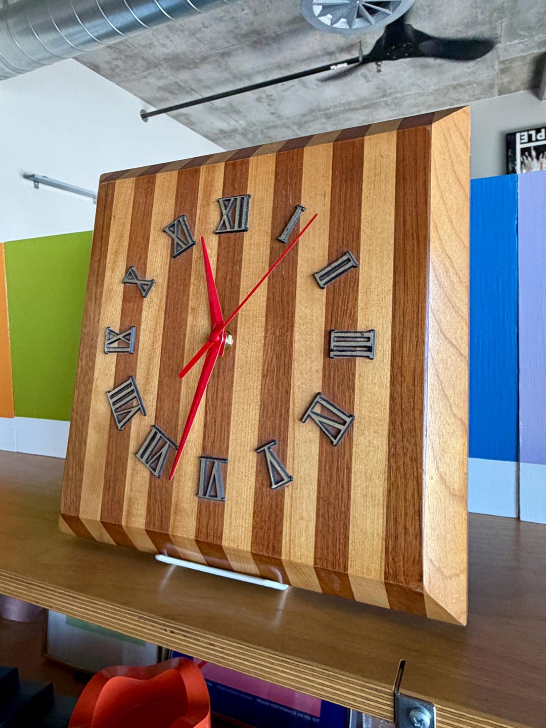 Vintage Hardwood Geometric Linear Sculpture Clock Dansk Era Design - Etsy