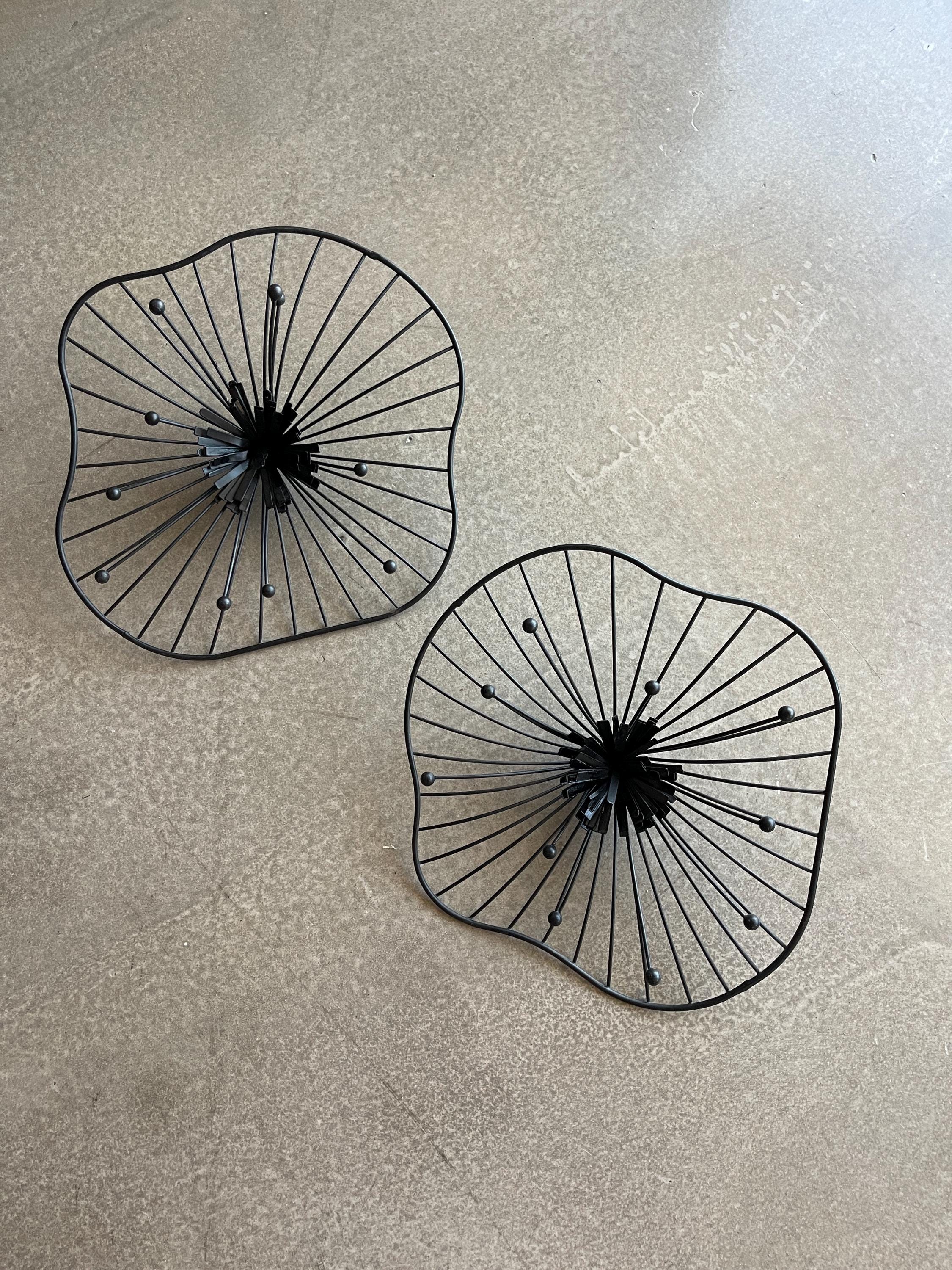 Black Sputnik Atomic Space Age Style Metal Wall Sconce