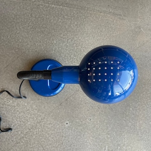 Blue Enamel Postmodern Memphis Design Gooseneck Lamp