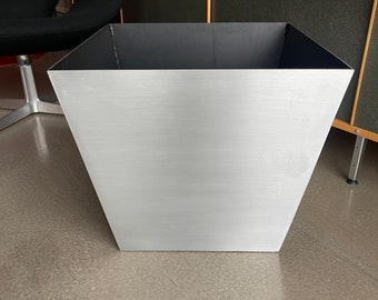 Space Age Polished Steel Large Planter Tapered Square Form