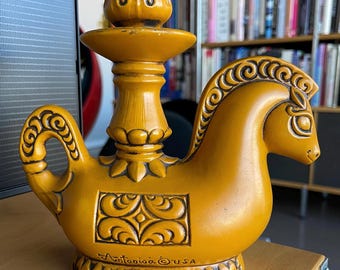 Antonisa Bitossi Aldo Londi Style Ceramic Horse Candle Sculpture