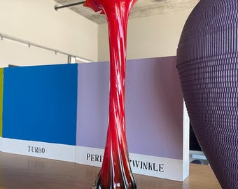 Vintage Tall Swung Leaf Vase Viking Smith Style