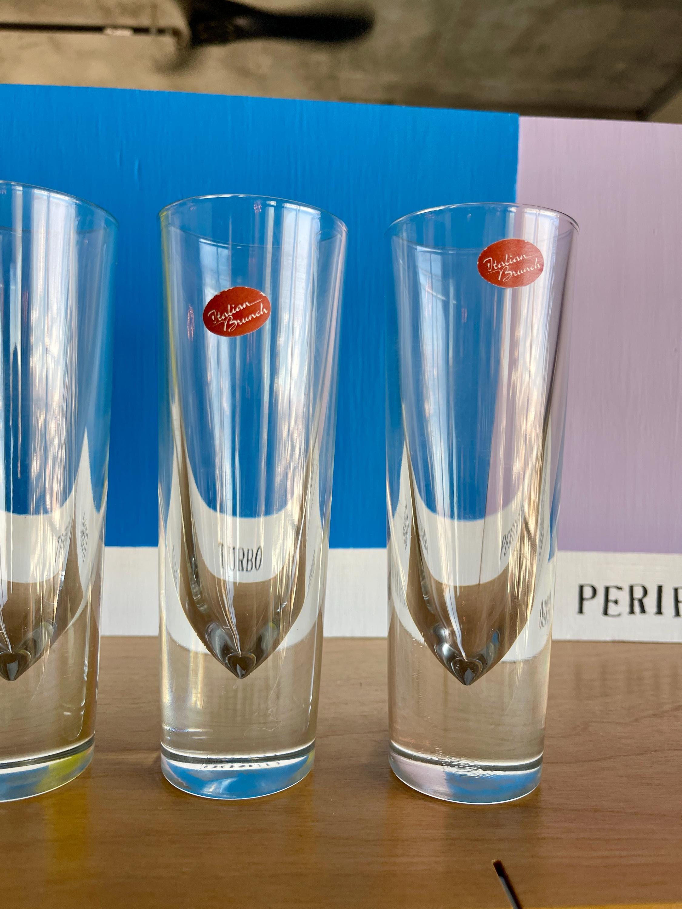 80s Carlo Moretti Italy Bullet Brunch Glass Set Italian Highball