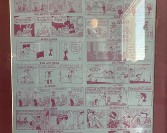 Tira cómica enmarcada de 1976, periódico Las Vegas Review