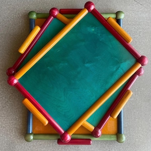 70s Manzoni Pietro Italian Postmodern Wood Memphis Milano Design Tray Set