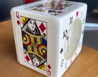 Baraja de cartas de póker Bulova vintage Reloj despertador de Las Vegas Era espacial