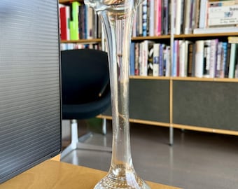 60s Bo Borgstrom Aseda Scandinavian Clear Glass Trumpet Vase
