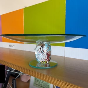 Postmodern Art Glass Memphis Design Era Center Bowl
