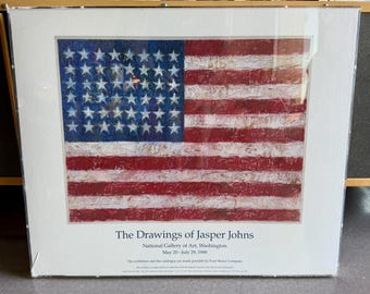 1990 Jasper Johns  National Gallery of Art Exhibition Poster Custom Acrylic Box Frame Jerry Solomon LA