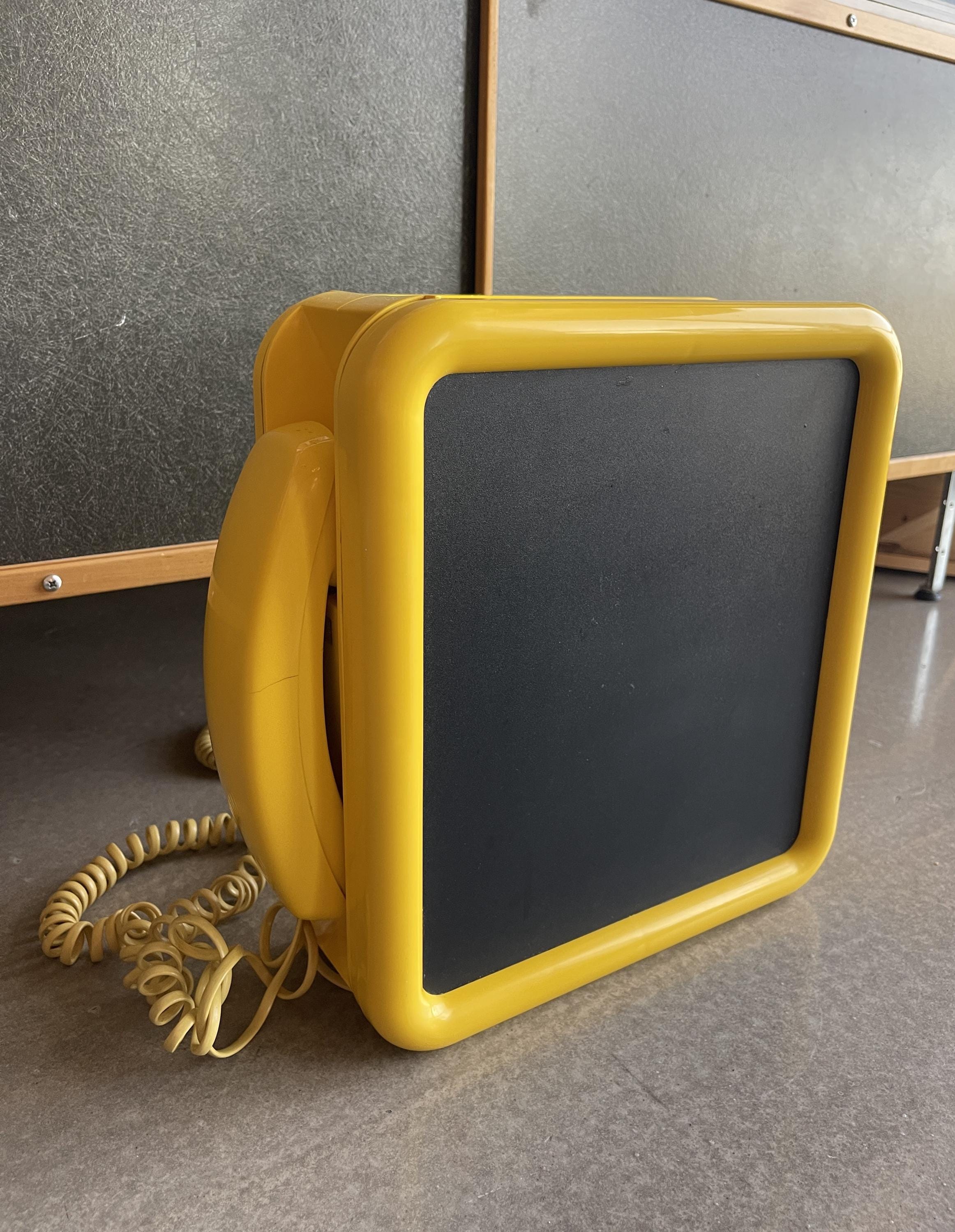 Vintage Bright Yellow Noteworthy Telephone Space Age Pop Art