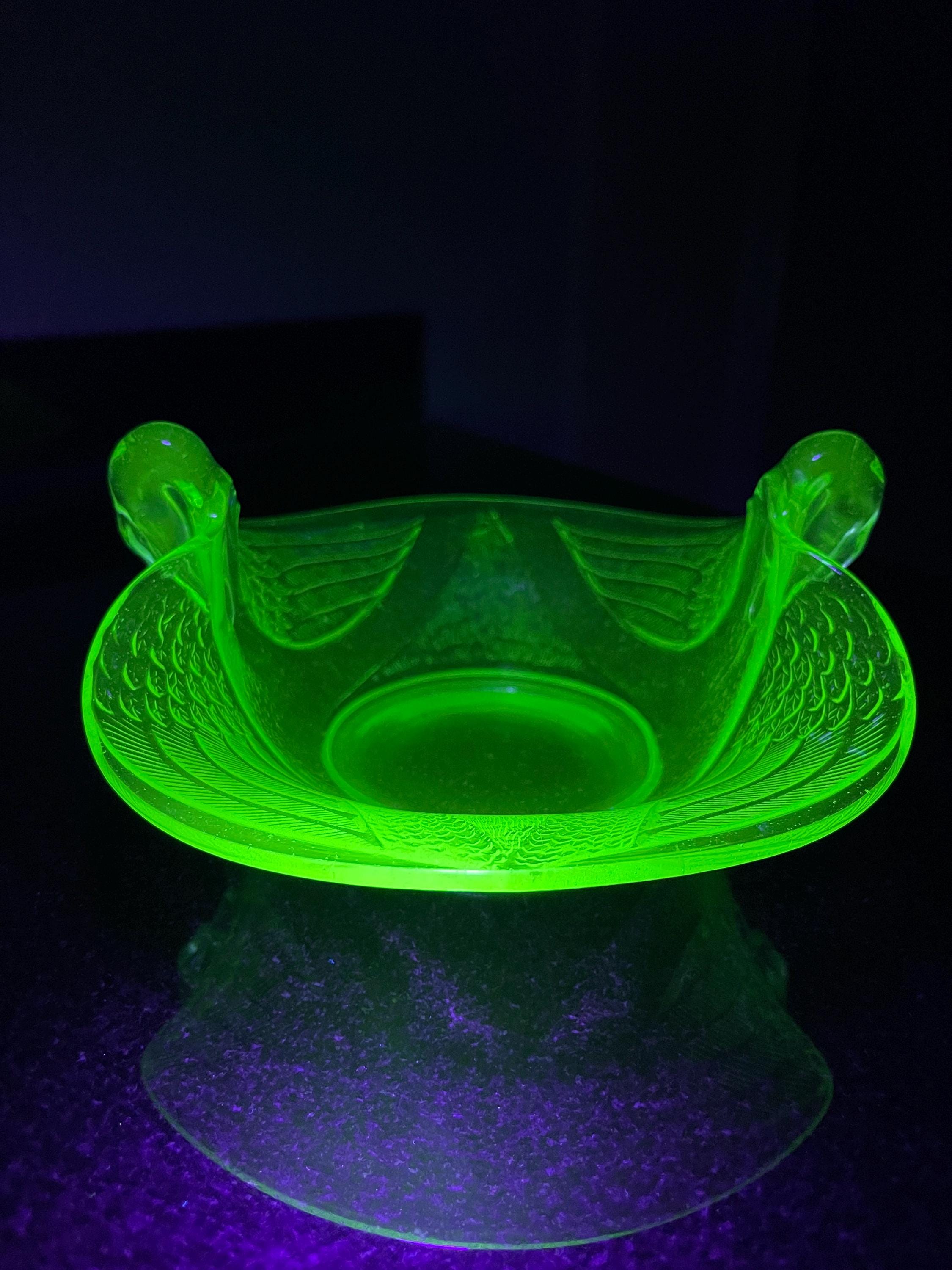 フェントン ウランガラス ディプレッショングラス ボウル カスタード