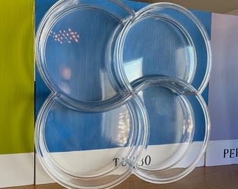Space Age Dansk Clover Tray Clear Acrylic Center Sculpture