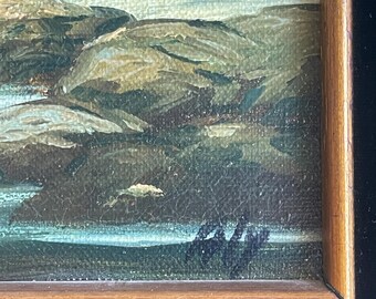 60年代の海景油絵 額入り写真 ライトアートランプ - Etsy 日本