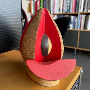 60er Jahre Kork Holz Papaya Serviettenhalter Skulptur Objekt Volkskunst