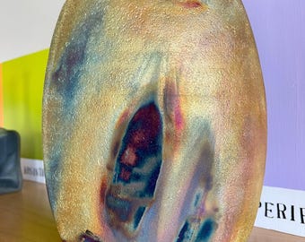 Large Michael Weinberg Raku Pottery Vessel Arizona Studio Ceramic