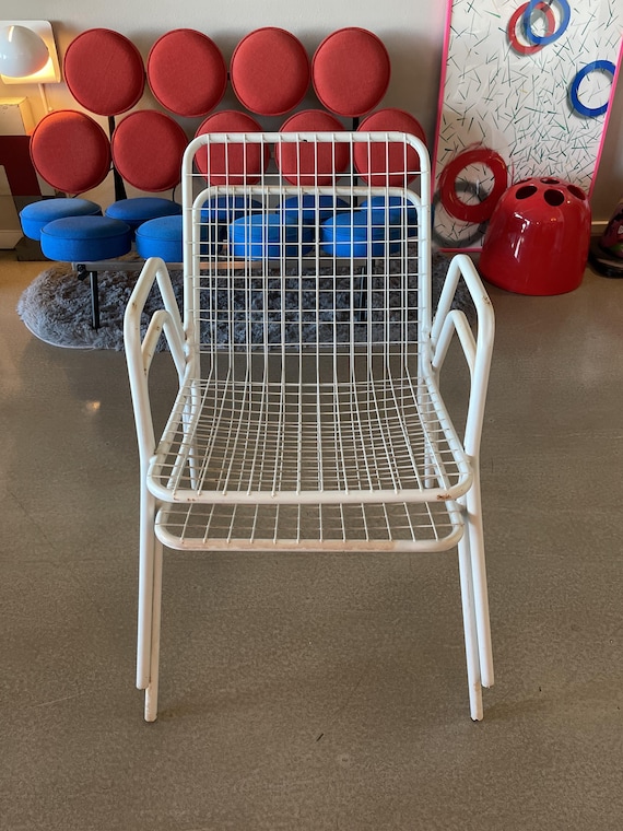 60s Italian Emu Rio Stackable Armchair Set Patio Bertoia Lounge