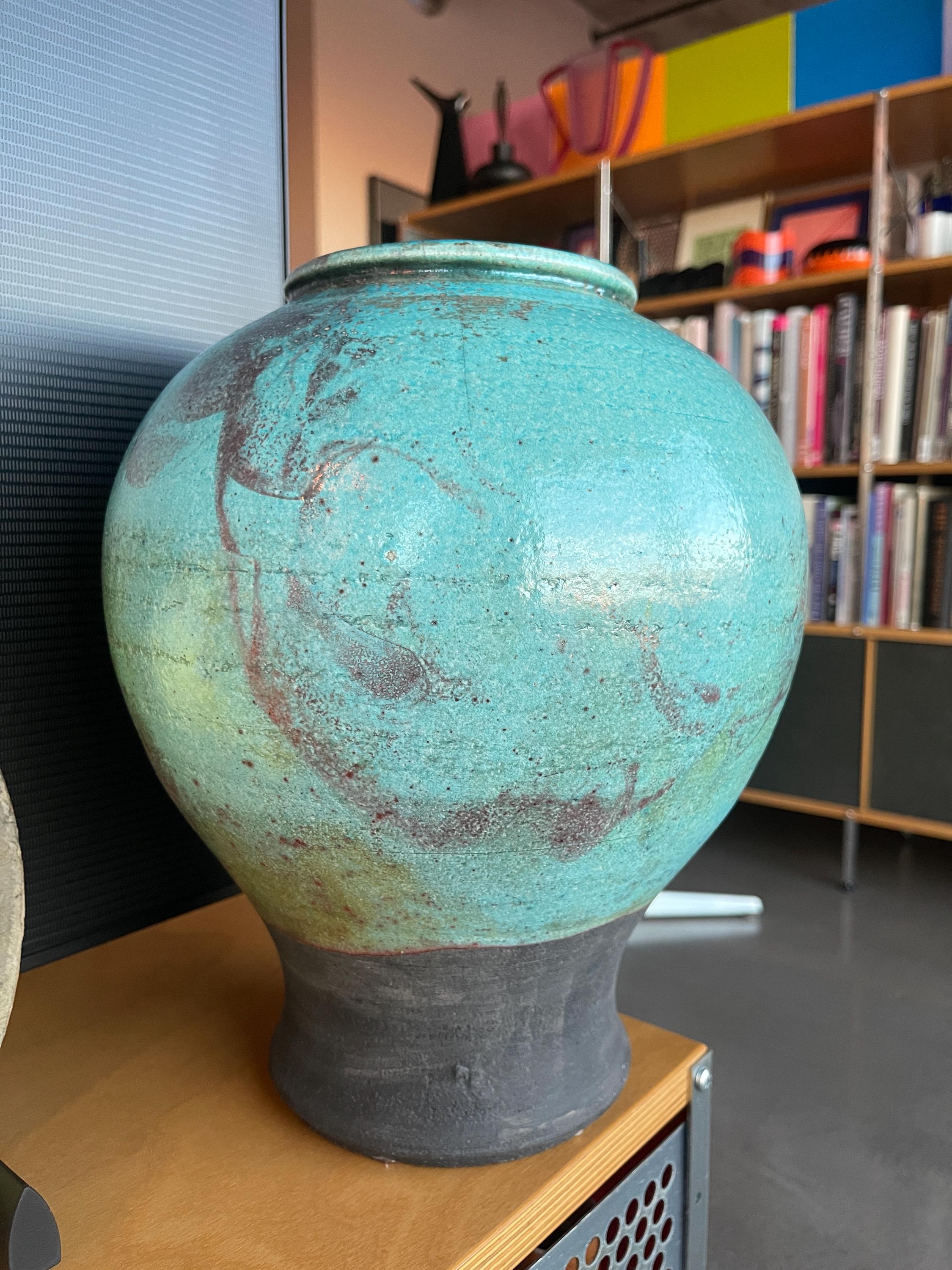Mark Hines Raku Vintage Studio Pottery Vessel Vase Large - Etsy