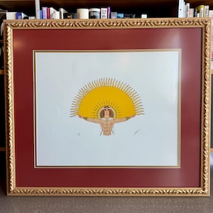 Signed Stephan "SUN" Limited Edition Serigraph 69/75 Art Deco Revival Silkscreen 1980s