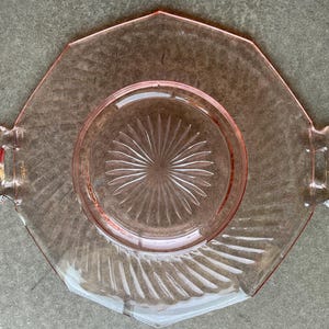 30s Pink Depression Glass Machine Manufactured Tray