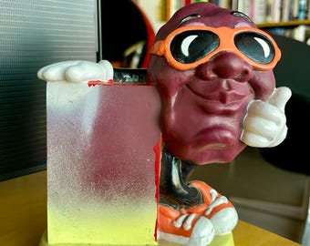 Sculptuurobject jaren 80 California Raisins rubberen muntbank