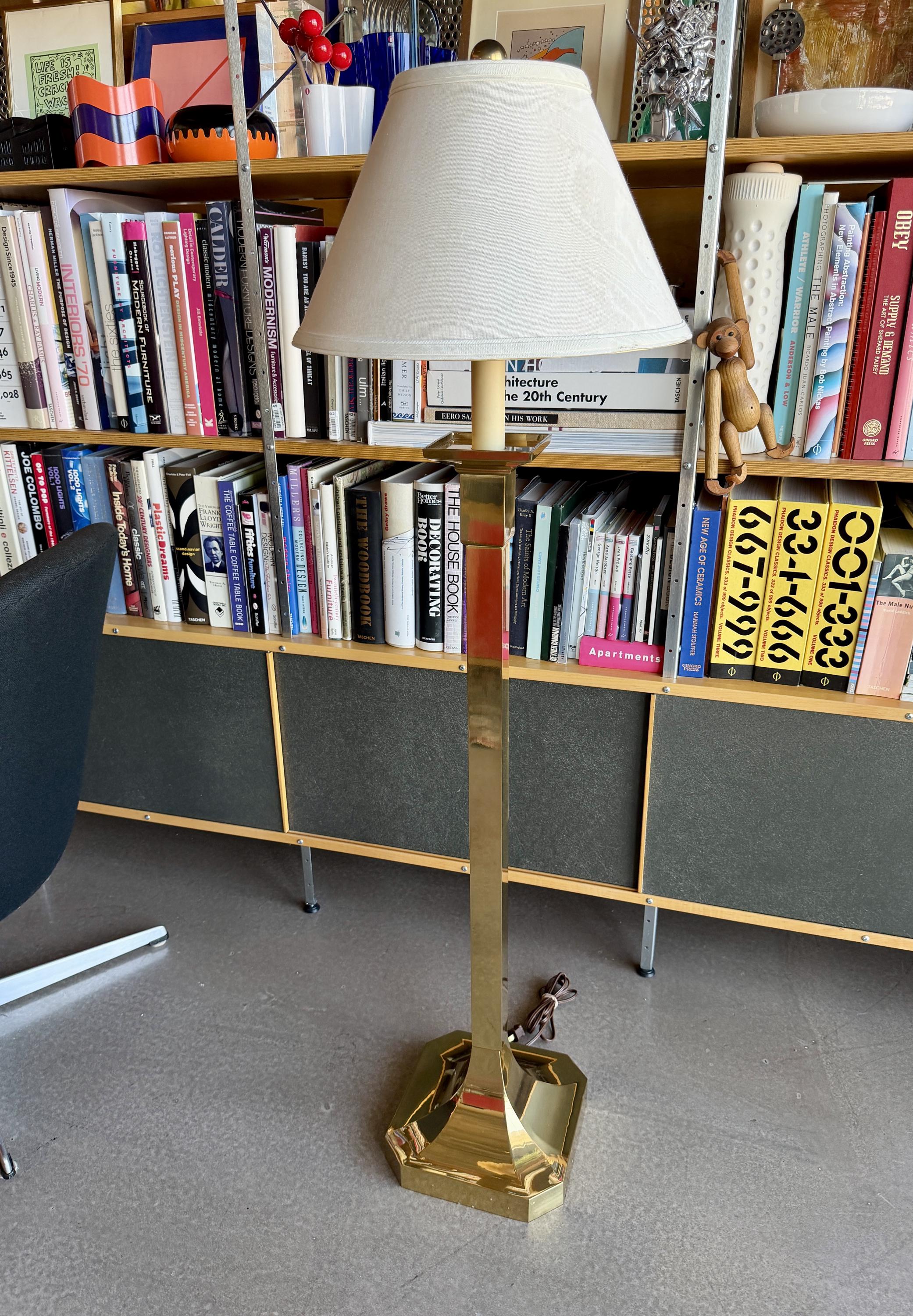 Vintage Frederick Cooper Sculptural Brass Floor Lamp Hollywood