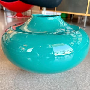 80s Haeger Turquoise Green Postmodern Ceramic Vase 4416