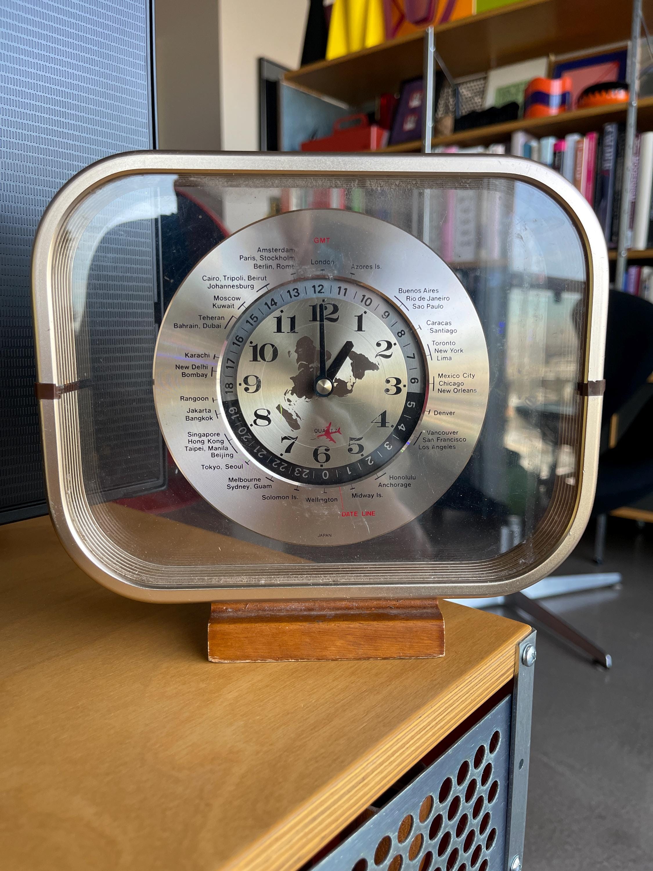 vintage Howard Miller World time clock時計 Vintage Howard Miller World Clock Time Clock 7RW001 Tested