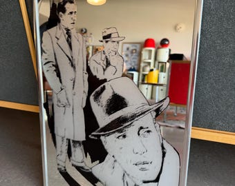 Espejo enmarcado estilo carnaval de Casablanca de Humphrey Bogart, estilo Glen Fortune Banse