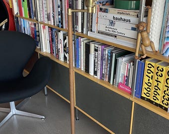 60s Laurel Swing Arm Teak Brass Floor Lamp Adjustable Pivot Light