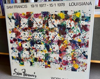 1977 Sam Francis  Denmark Louisiana Museum Exhibition Poster Custom Acrylic Box Frame Jerry Solomon Munn Humlebaek