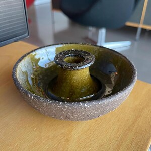 50s Rolf Hansen Kongsberg Danish Lampstand Ceramic Pottery Candle