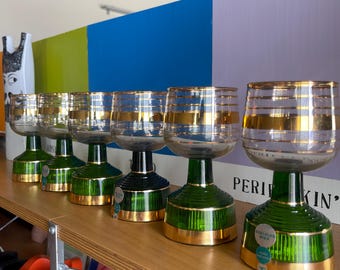 Reloj de cristal vintage Edelglas Wien, de estilo alemán, dorado, con movimiento musical suizo.