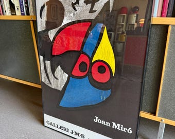 1983 Joan Miro  Galerie Maeght Galleri JMS Exhibition Poster Acrylic Box Frame Jerry Solomon Munn