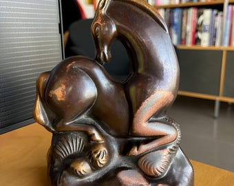 20s Kraftware Art Deco Horse Copper Sculpture Frederick Weinberg 