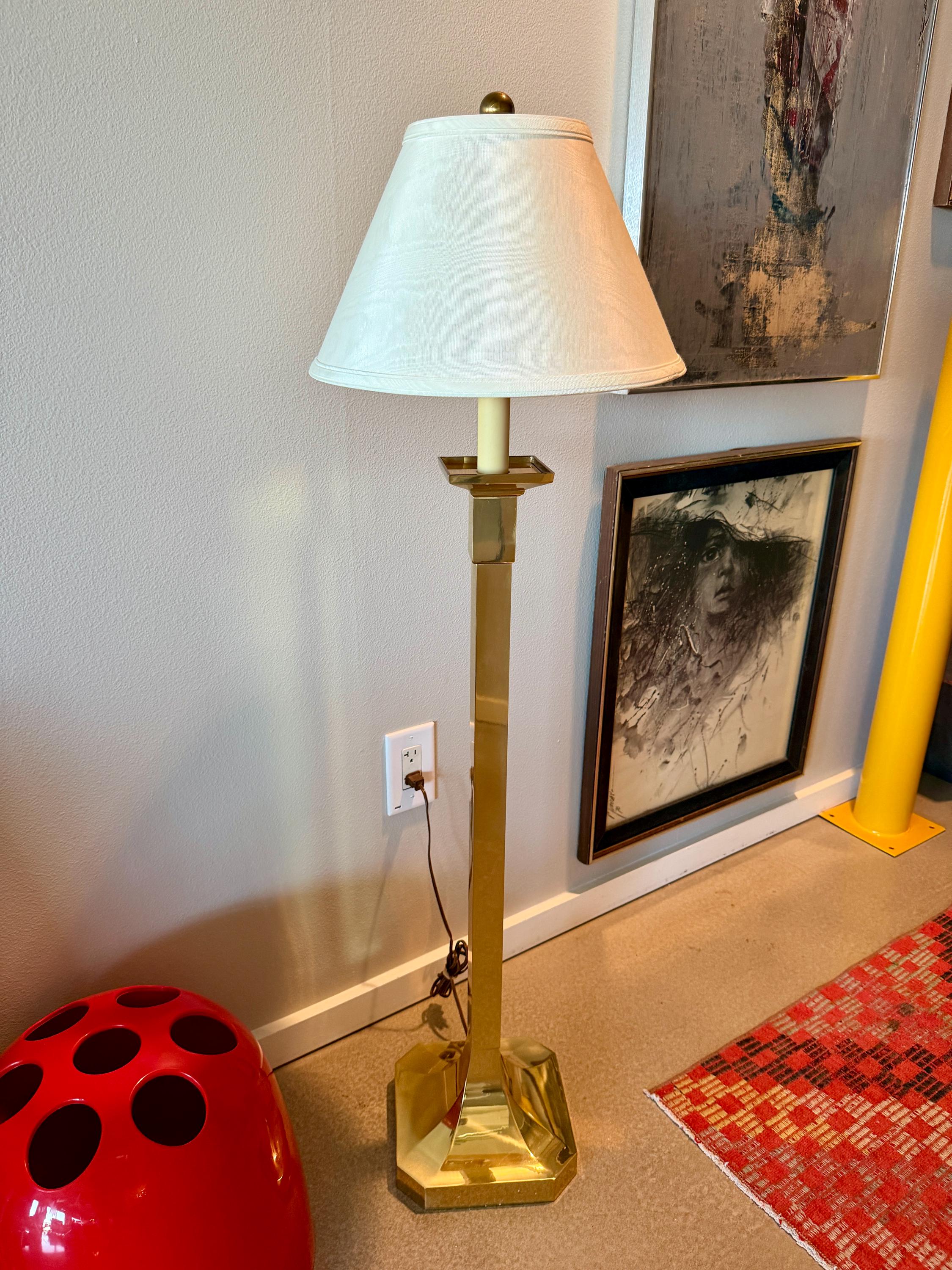 Vintage Frederick Cooper Sculptural Brass Floor Lamp Hollywood