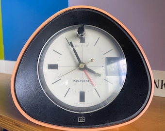 60s Panasonic The Spencer Radio Electric Alarm Clock Space Age Atomic Design Japan