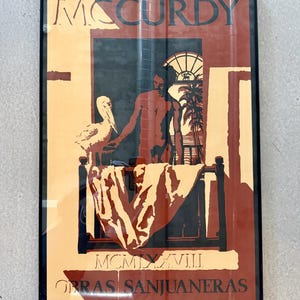 70s Framed Michael McCurdy Obras Sanjuaneras Silkscreen Poster Mid Century Art image 9